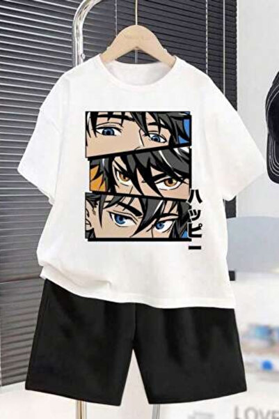 Massgai Dječji set majica i šortsa sa anime printom "Sunny Boy", 100% pamuk, ...