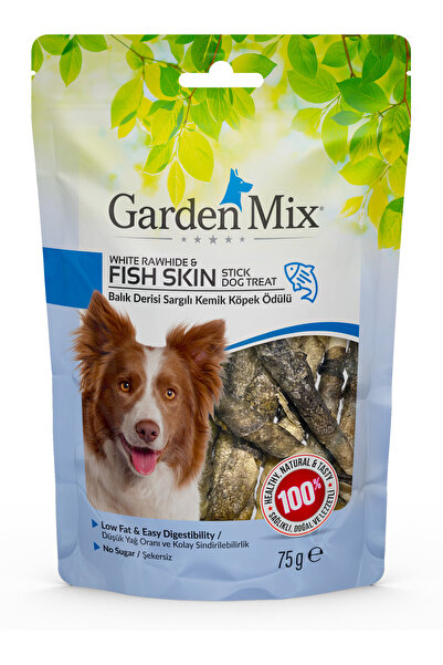 GLBLSEME Garden Mix Balık Derisi Sargılı Kemik Köpek Ödülü (204949) 75 Gr