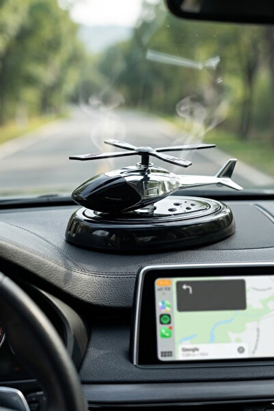 tcover Dekoratif Helikopter Modeli Araç Kokusu Güneş Enerjili Oto Aksesuar