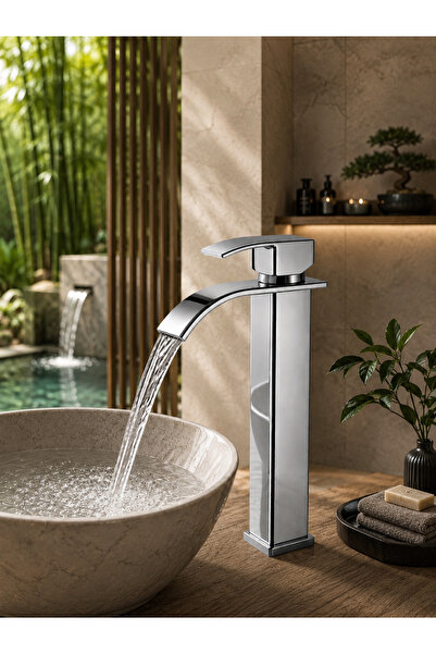 MUSLUQ Rocciarmatur Krom Şelale Lavabo bataryası Uzun Çanak Lavabo musluğu mo...