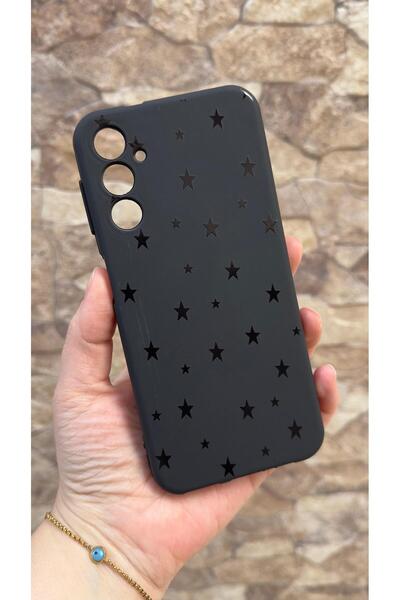 Vip Case Samsung Galaxy A54 Uyumlu Mini Siyah Yıldız Desenli Silikon Darbe Em...