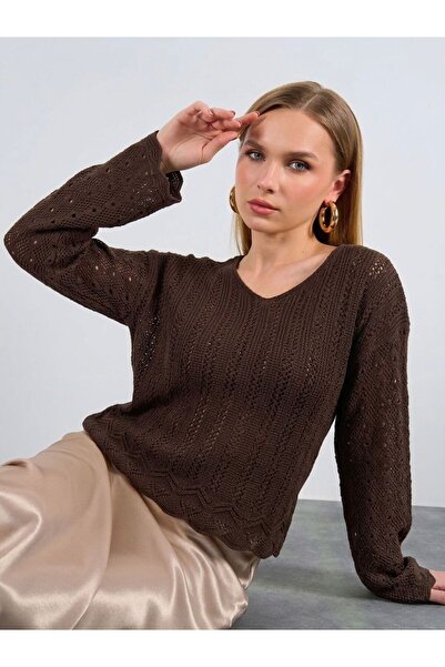 NEWC New Season Openworked Blouse