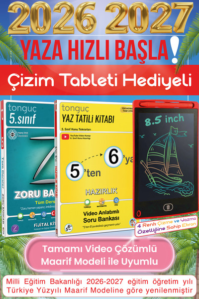 Tonguç Yayınları 5'ten 6'ya Hazırlık Tüm Dersler Soru Bankası Yaz Tatili Kita...
