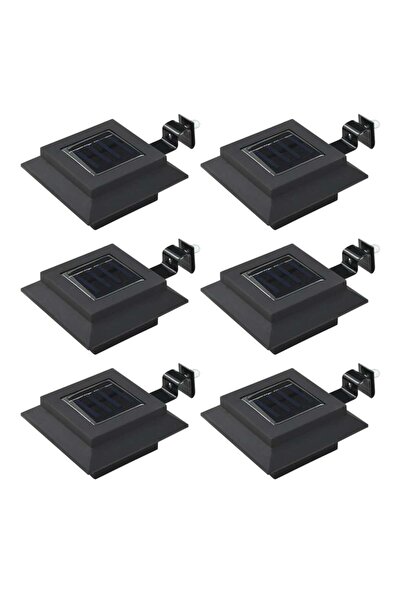 vidaxl Lampi solare de exterior cu LED, 6 buc, negru, 12 cm, patrat
