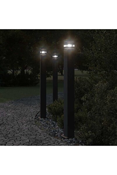 vidaxl Lampa exterioara de podea cu senzor, negru, 110 cm, aluminiu