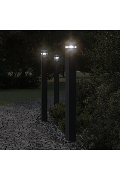vidaxl Lampa exterioara de podea cu senzor, negru, 110 cm, aluminiu