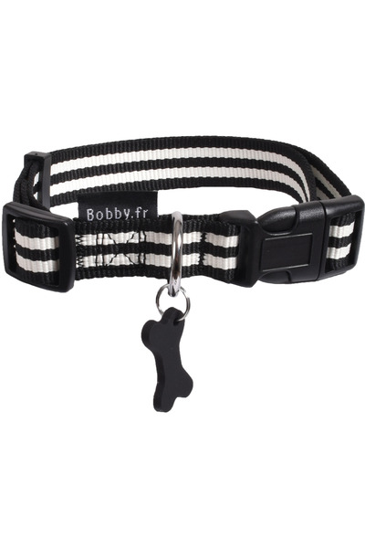 Bobby طوق مخطط أسود كبير الحجم