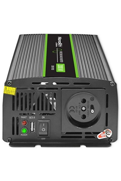 Qoltec Invertor cu undă sinusoidală pură Monolith, 1000W, 2000W
