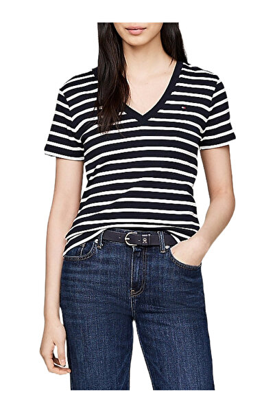 Tommy Hilfiger Γυναικείο Ριγέ T-shirt Navy Μπλε WW0WW40584-02C