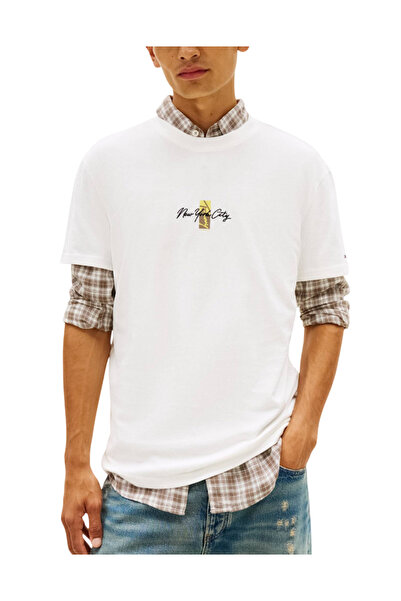 Tommy Hilfiger Ανδρικό T-shirt Λευκό Tommy Jeans DM0DM22532-YBL