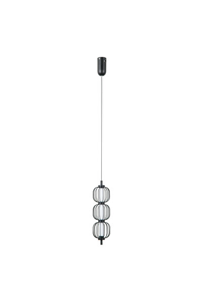 Italux Lampă suspendată modernă PEDRO, tip tub cu design wireframe, negru mat...