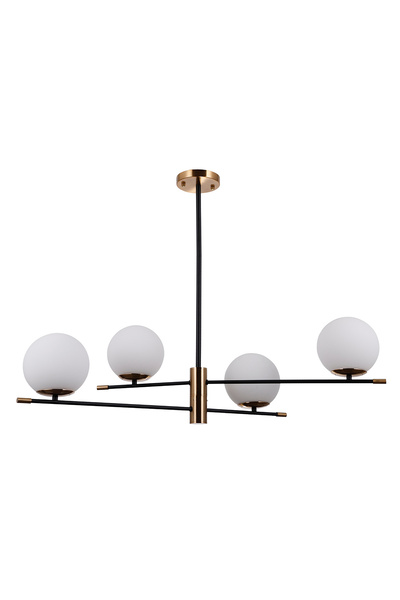 Italux Lustră suspendată modernă Stelia cu 4 lumini, Negru mat și Bronz antic...