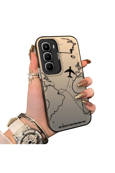 ucuc Infinix Hot 60 5g Compatible Hard Acrylic Back Silicone Edge Lens Protec...