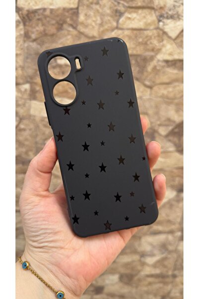 Vip Case VİVO Y18 Uyumlu Mini Siyah Yıldız Desenli Silikon Darbe Emici Klasik...