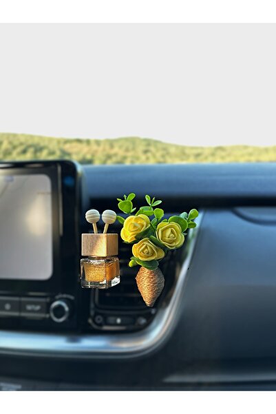 Plantarrium Design Oto Aksesuar/Koku - Mini Hasır Buket Sarmaşık Sarı