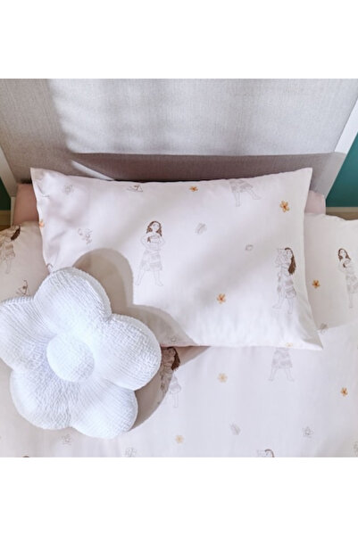 Zorluteks Crown Out Moana Girl Patterned 100% Cotton Fabric 1 Piece Pillowcas...