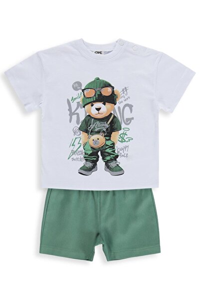 Civil Baby Teddy Bear Printed 6-18 Months Set - White