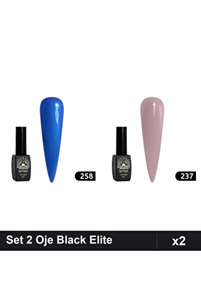 Makeup Set 2 Oje Semipermanente Black Elite 8ml, Nuante 258 237, Manichiură U...