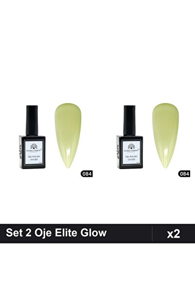 Makeup Set 2 Oje Semipermanentă Global Fashion Elite Glow 15ml, Gel Polish UV...
