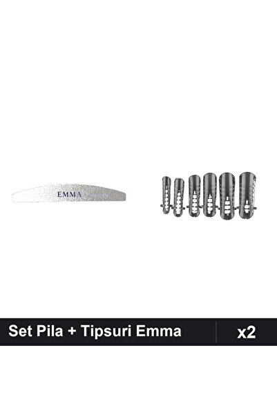 Makeup Set 2 Pila Unghii Emma 120/150 + Tipsuri Reutilizabile 120 buc, Manich...