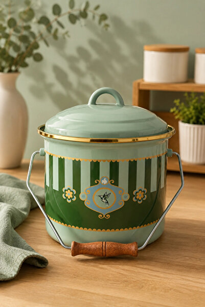 PR HOME Alaria Green Enamel Bakraç 20 cm