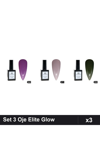 Makeup Set 3 Oje Semipermanente Global Fashion Elite Glow 15ml, Nuante 060 07...
