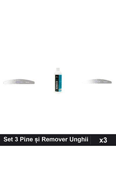 Makeup Set of 3 Nail Files Emma 80/80 and 150/240 + Semi-permanent Remover 500ml