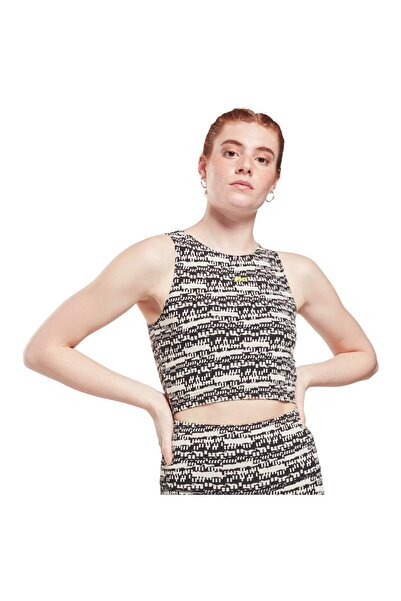 Reebok Women's Cotton Crop Sleeveless Top in Tan L