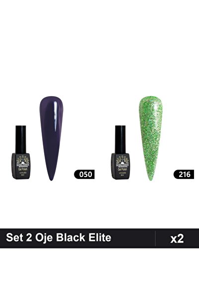 Makeup Set 2 Oje Semipermanente Black Elite 8ml, Nuante 050 216, Global Fashion