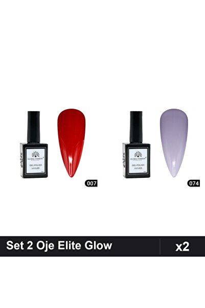 Makeup Set 2 Oje Semipermanente Global Fashion Elite Glow 15ml, Nuante 007 07...