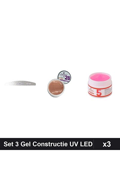 Makeup Set 3 Gel Constructie UV LED FSM 15g, Pila Unghii Emma 100/120, Manich...