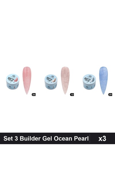 Makeup Set 3 Builder Gel Ocean Pearl Dream 15g, Nuante 06 09 10, Constructie ...
