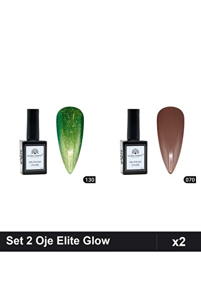 Makeup Set 2 Oje Semipermanente Global Fashion Elite Glow 15ml, Nuante 130 07...