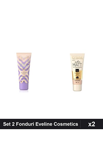 Makeup Set of 2 Foundations Eveline Cosmetics, Better the Perfect 05 + Satin ...