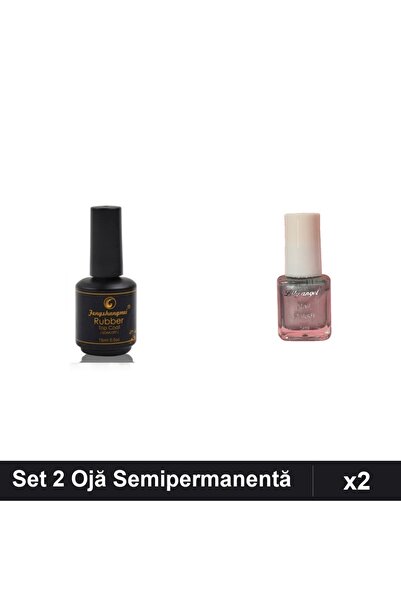 Makeup Set 2 Ojă Semipermanentă Top Coat Rubber FSM Matt și Oja Stampila Lily...