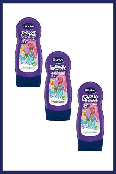 Bübchen Ocean Breeze 3’ü 1 Arada Çocuk Şampuanı, Duş Jeli ve Saç Kremi 230 ML...