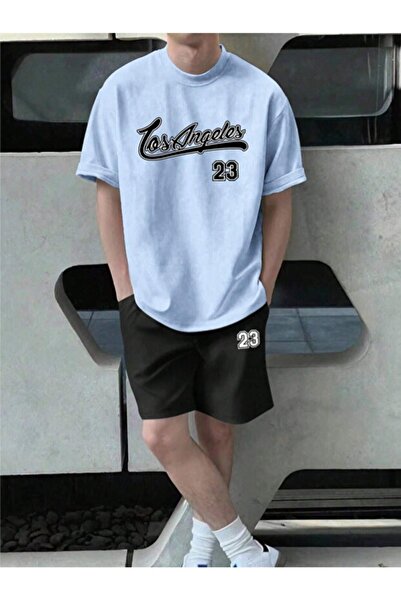 ZAVIXO Men's 2-Piece Oversize Set: Comfortable T-Shirt and Shorts Combination