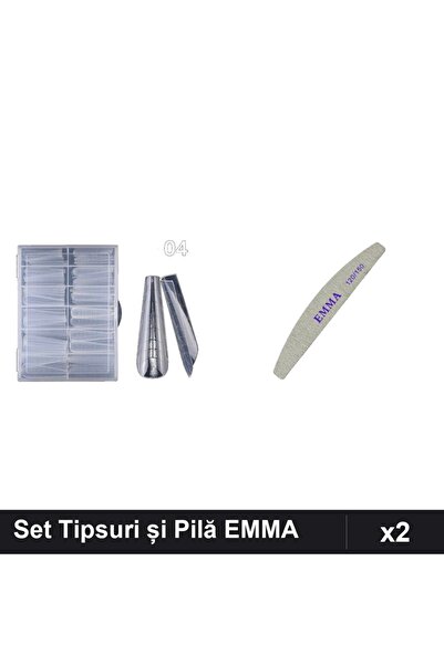 Makeup EMMA Nail Care Set 2 - 120 Reusable Tips + 150/240 Grit File