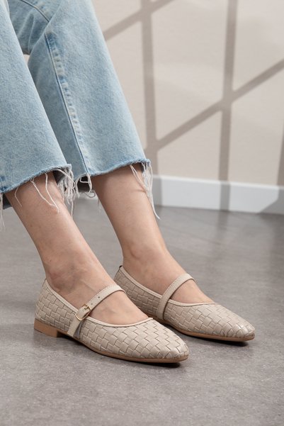 Mc vay Shoes Women's Buckle Knitted Ballerina Shoes Orthopedic Light Sole Daily Use