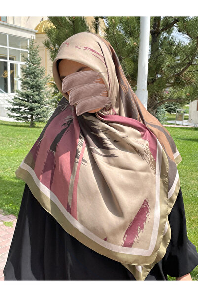 Nakişce Large Size Nova Pattern Cotton Scarf 115X115Cm