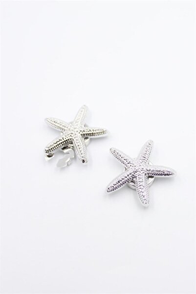 Royaleks Sea star button brooch - silver