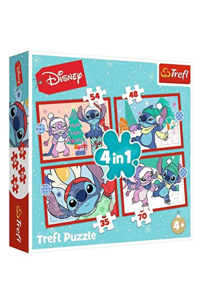 NO BRAND PUZZLE TREFL 4IN1 DISNEY LILO AND STITCH CHRISTMAS