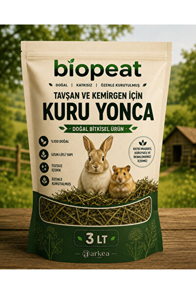BioPeat Kuru Yonca 3 LT – Tavşan ve Kemirgenler İçin Doğal, Katkısız, Tozsuz ...