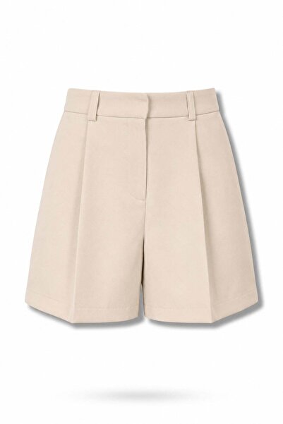 5in1Canpolat Beige Flap Pocket Shorts 5507