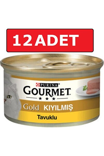 Gourmet Purina Gold Kıyılmış Tavuk Etli Kedi Konservesi 85 gr 12 Adet Yaş Mam...