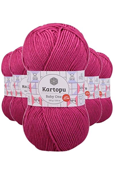 atastore2017 5 Pieces Baby One Non-Pilling Hand Knitting Yarn Wool Fuchsia K245