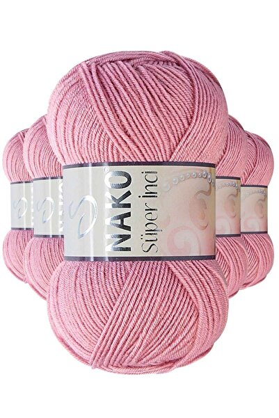atastore2017 5 Pieces Super Pearl Hand Knitting Thread 100 gr Dried Rose 275