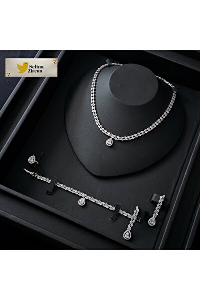 jewelrystore High-End Zircon Accessories Set with Box