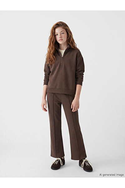 LC Waikiki Nevavm Dik Yaka Girl's Soft Touch Sweatshirt and Leggings with Dif...