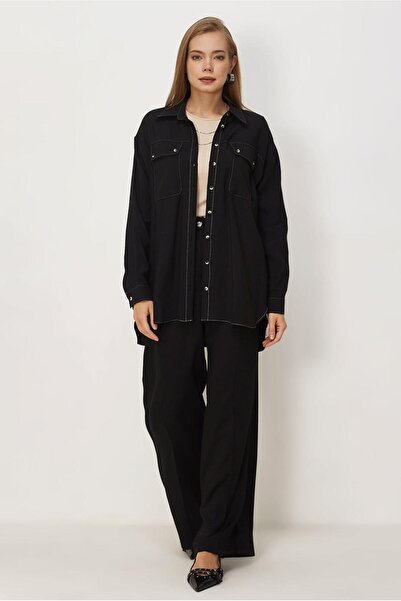 Alvina Shirt Collar Modal Tunic 46464